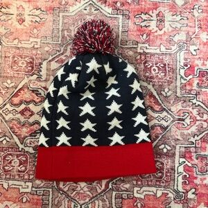 America beanie with pom pom